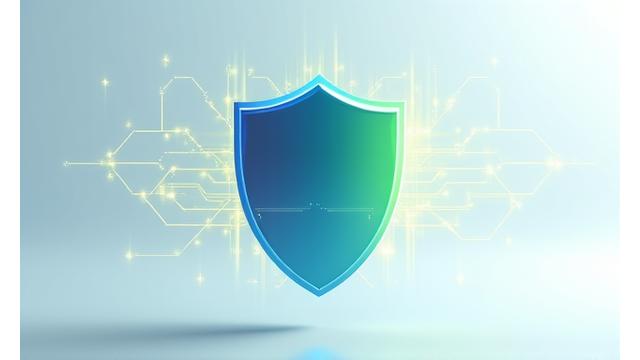 Illustration of a shield with connection lines, symbolizing safety, security, and moderated discussions within a digital community.