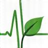 Illustration of a heart rate monitor and a leaf, symbolizing health data.