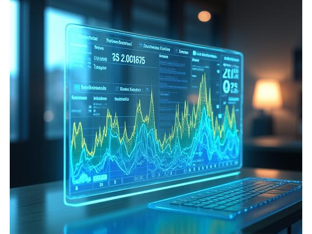 A futuristic health dashboard displaying various biometric data points and predictive analytics.