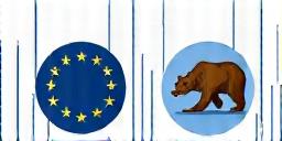 Illustration of global digital privacy laws represented by EU and California flags and data flow.