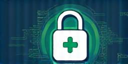 Abstract illustration representing HIPAA compliance with medical symbols and lock.